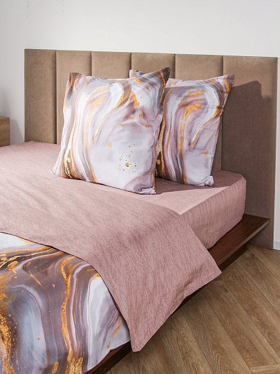 Постельное белье 2-спальное, простыня 240х260 см, 2 наволочки 70х70 см, пододеяльник 175х215 см, Silvano, сатин, Вэйв