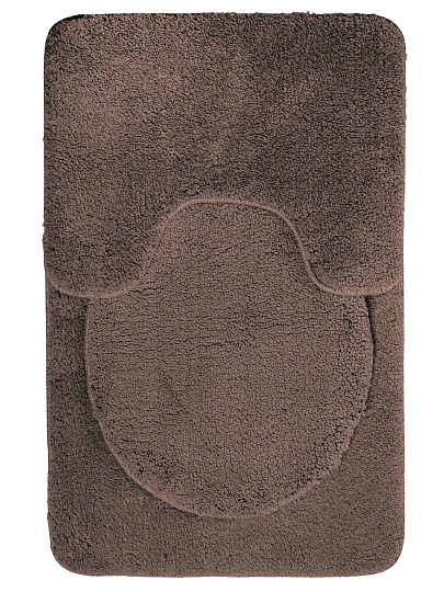 Набор ковриков 3 шт, 0.5х0.8, 0.5х0.4, 0.4х0.45 м, полиэстер, шоколад, Silvano, Мона, Y4-11497, без рисунка
