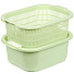 Дуршлаг пластик, с контейнером, 33х26х15 см, зеленый, Y4-6472 - фото 2