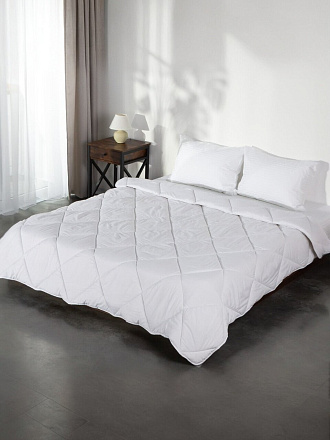 Одеяло евро, 200х220 см, лебяжий пух, 400 г/м2, всесезонное, чехол 100% полиэстер, кант, Майская ночь