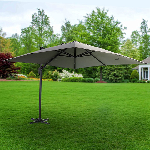 Зонт садовый 3х3 м, серый, с регулировкой высоты, Green Days