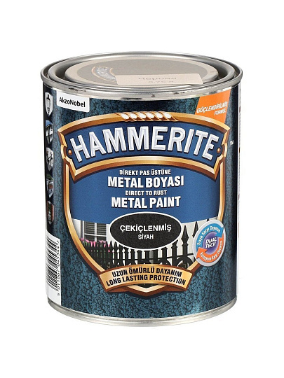 Грунт-эмаль Hammerite, 5093293, по ржавчине, с молотковым эффектом, алкидная, черная, 0.75 кг