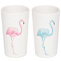 Набор для ванной 4 предмета, Розовый фламинго, стакан, подставка для зубных щеток, дозатор для мыла, мыльница, Y3-875 - фото 3