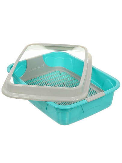 Туалет-лоток для кошек с сеткой, с бортиком, в ассортименте, 380-0235