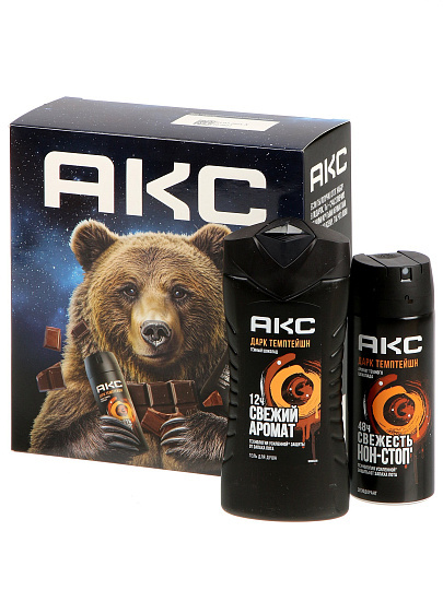 Набор подарочный мужской, АКС, Dark Temptation, гель для душа 250 мл + дезодорант 150 мл, спрей