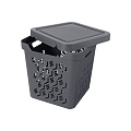 Ящик хозяйственный, 18 л, 28.6х28.6х28.6 см, с крышкой, серый, Бытпласт, Deluxe, 433242711 - фото 3