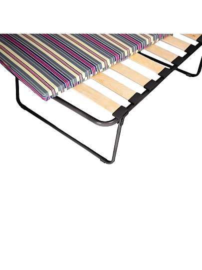 Раскладушка 194х79х41 см, 120 кг, Верона, мягкая, сталь, ламели, матрас в комплекте, поролон, в ассортименте