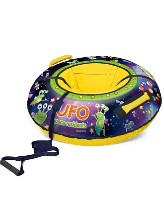 Санки-ватрушка Nika, Пришельцы, 85 см, 90 кг, с буксировочным тросом, с ручками, принт, светоотраж элементы, ТБ3К-85/П2