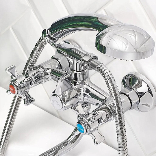 Смеситель для ванны, BOOU, с кран-буксой, хром, BA5333-3-B723-C018
