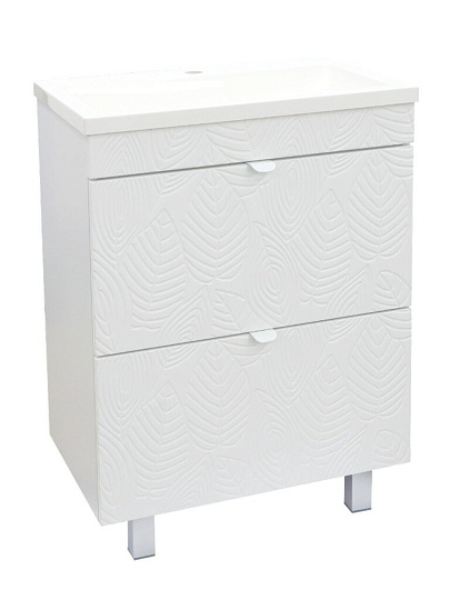 Тумба Toppus, Goffre Flora 60, 60 см, 2 ящика, под умывальник Art 60, белый soft touch, 9711.034