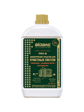 Биосостав для очистных систем, Биобак, 1 л, концентрированный, BB-PRO 30