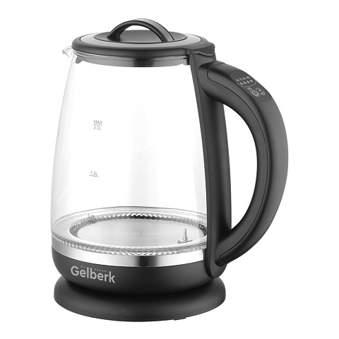 Чайник электрический Gelberk, GL-400, 1.8 л, 1500 Вт, скрытый нагревательный элемент, стекло