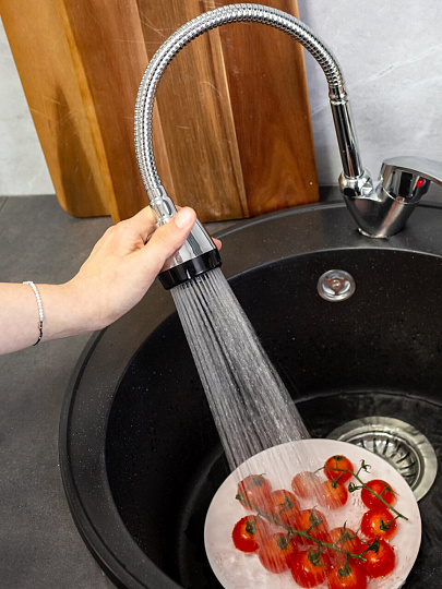 Смеситель для кухни, Gota Rocio, гибкий излив, с картриджем, хром, 105042-GR