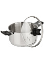Кастрюля нержавеющая сталь, 5.5 л, крышка стекло, круглая, Daniks, WT-C334- 24CA, индукция - фото 4