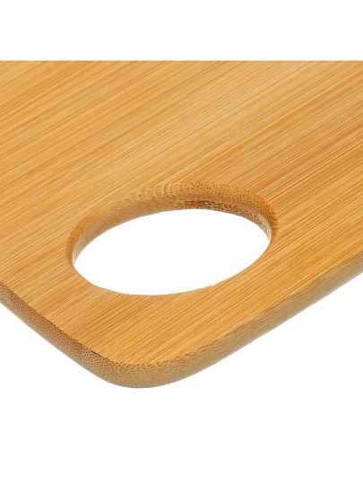 Доска разделочная бамбук, 20х15х1 см, с ручкой, прямоугольная, H-1634