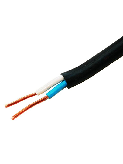 Кабель ВВГп нг LS (A), 2х1.5 мм², 100 м, медь, силовой, негорючий, ГОСТ, черный, ККЗ