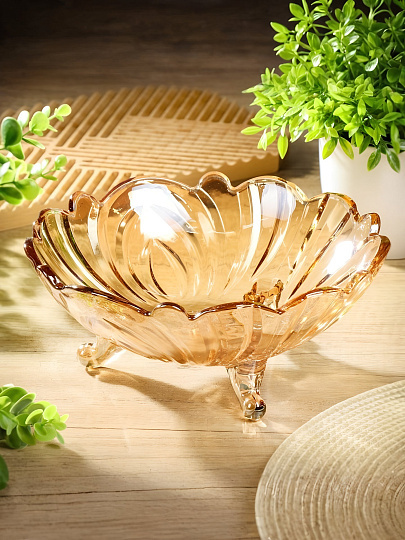 Ваза для фруктов, стекло, 9.5х22.5 см, Мед, Y6-6485/B090010