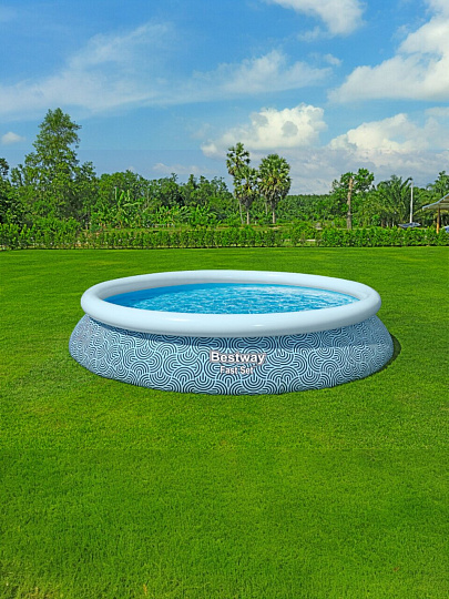 Бассейн надувной Bestway, 457х84 см, Фаст Сэт комплект, 57313, фильтр-насос, 9677 л