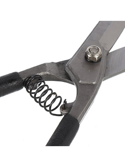 Ножницы по металлу пряморежущие, 200 мм, с пружиной, черные ручки, Bartex