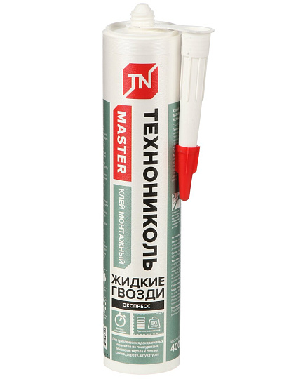 Клей монтажный Технониколь, акриловый, белый, водостойкий, однокомпонентный, 280 мл, 101032, Master Экспресс Декор