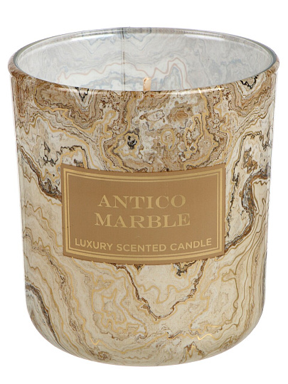 Свеча ароматизированная, 9х8х8 см, в стакане, Bartek Candles, Мрамор золотой и Антико, 150 гр
