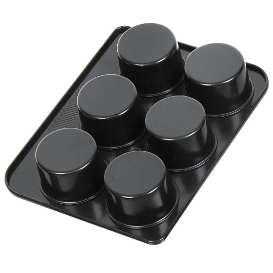 Форма для запекания металл, 18х23 см, антипригарное покрытие, прямоугольная, 6 маффинов, Pyrex, Magic, MG06BU6/E006