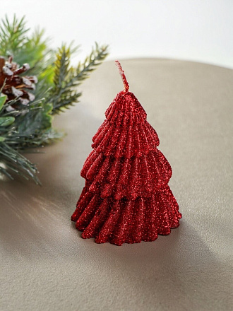 Свеча декоративная, 8х7 см, фигурная, в ассортименте, Елочка, воск, A330081