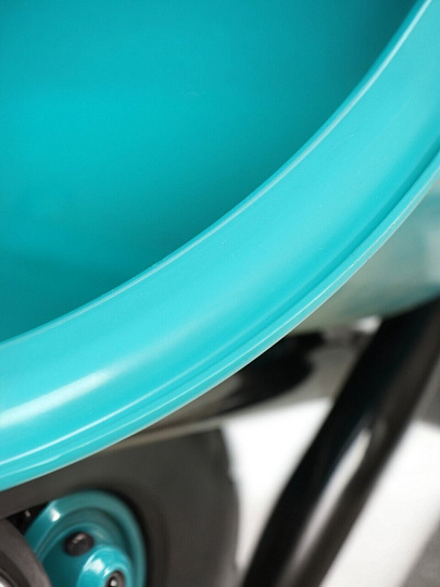 Тачка строительная одноколесная, пластик, 180 кг, 120 л, втулка D12 мм, PU 4.80/4.00х8, бирюзовая, РВ-Премиум