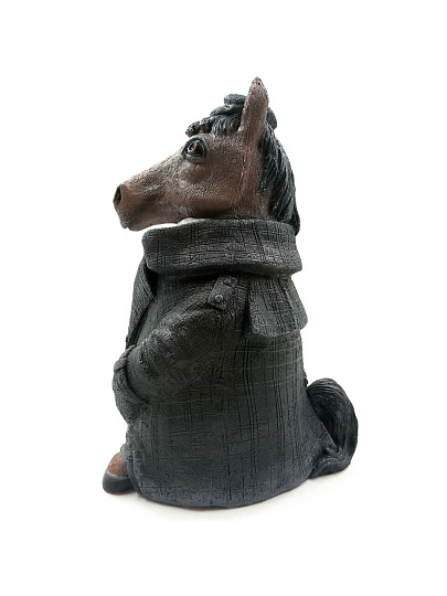 Копилка Символ Года Конь в пальто, 24 см, гипс, G040-24-105K, бежевая