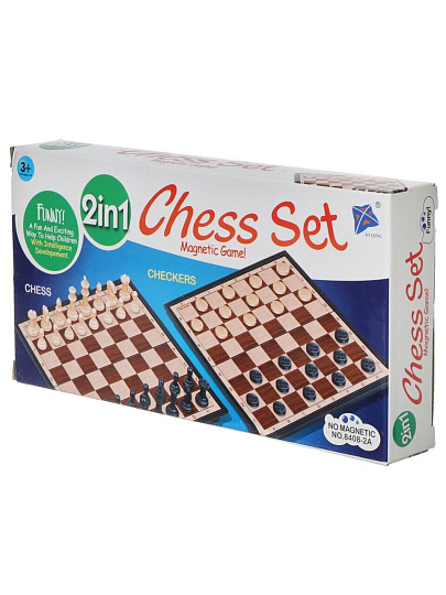 Игра настольная 2в1, 21х21х1.7 см, шахматы, шашки, Y6-6378