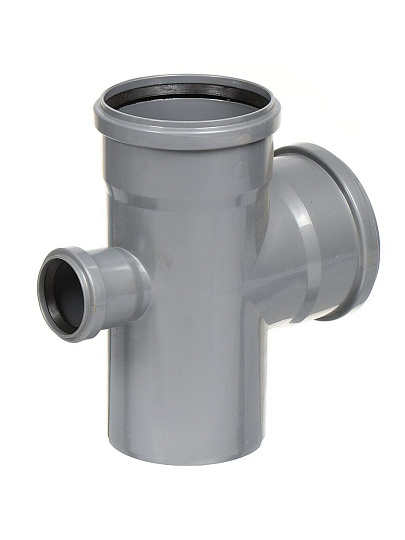 Крестовина канализационная одноплоскостная, 110х110х50 мм, 90 °, Мультимирпласт, серая, КР ВК 110х110х50 х 87.5