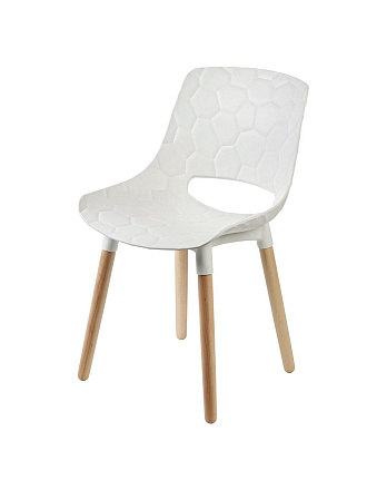 Стул обеденный 460х450х780 мм, пластик, белый, сиденье квадратное, Модерн, L020038