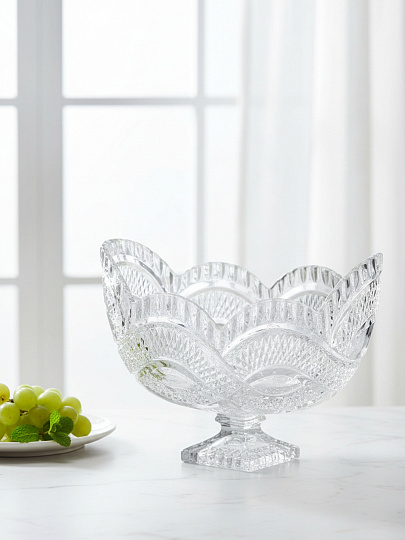 Ваза для фруктов, стекло, 14х14х23 см, B150084