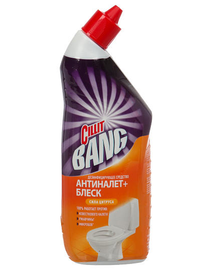 Средство для унитаза Cillit Bang, Анти - налет + Блеск, Сила цитруса, 750 мл, дезинфицирующее, 8149770