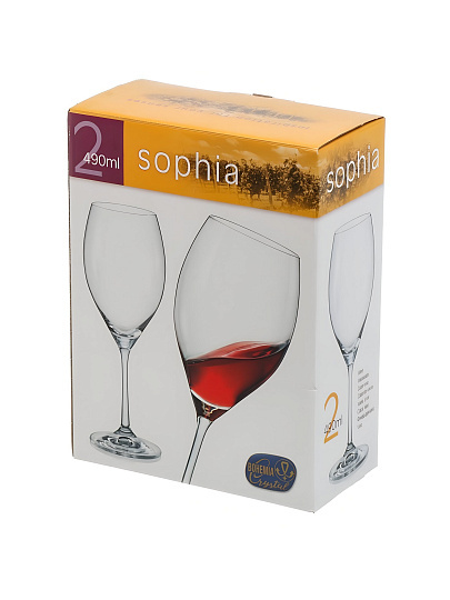 Бокал для вина, 490 мл, стекло, 2 шт, Bohemia, Sophia, графит омбре, 40814/90804/490/2
