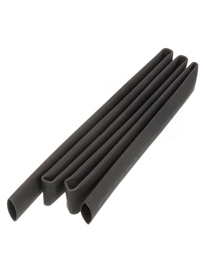 Термоусадочная трубка 12.0/4.0 мм, 10 шт, СТТК (3:1), черная по 1 м, Rexant, 21-2008