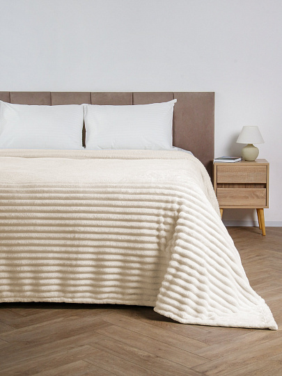 Плед евро, 200х220 см, 280 г/м2, микрофибра, 100%пэ, Silvano, Милан, молочный