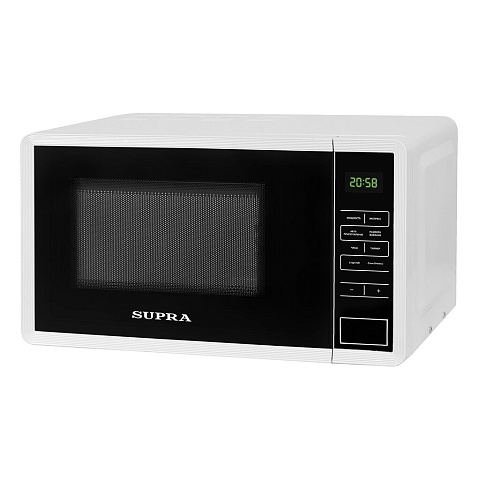 Микроволновая печь Supra, 20SW50, 20 л, 700 Вт, электронная, 5 уровней мощности, белая