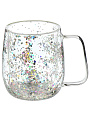 Кружка стекло, 280 мл, Серебряная пыль, двойные стенки, Daniks - фото 3