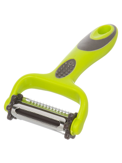 Овощечистка нержавеющая сталь, 15х7.5 см, рукоятка пластик, навеска, Daniks, SKT-004