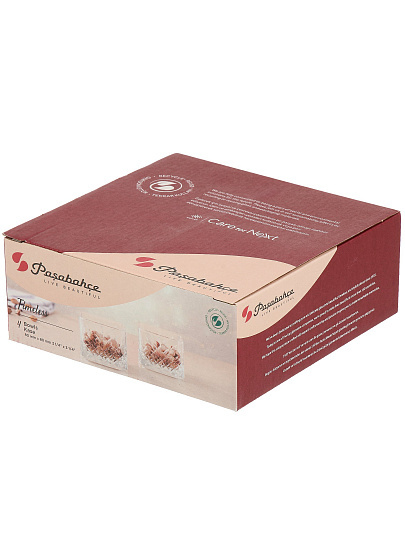 Салатник стекло, квадратный, 4 шт, 0.235 л, Timeless, Pasabahce, 530240