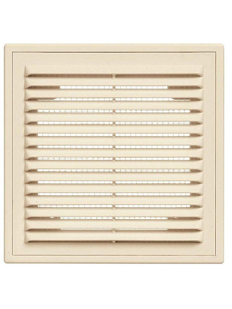 Решетка вентиляционная пластик, разъемная, 210х210 мм, с сеткой, слоновая кость, Viento, 2121ВР