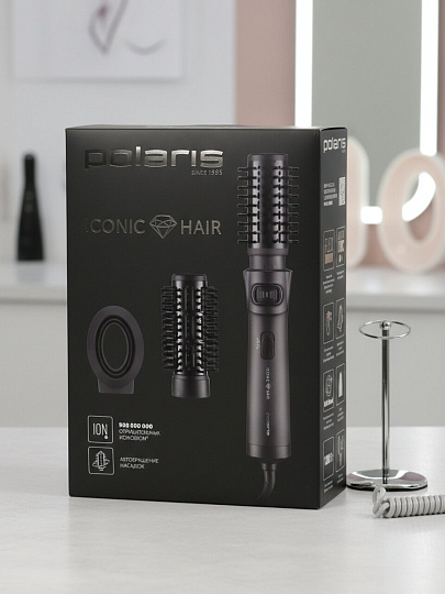 Фен Polaris, PHSB 1100Ri, 1200 Вт, ионизация, защита от перегрева, 2 режима, черный, 22117