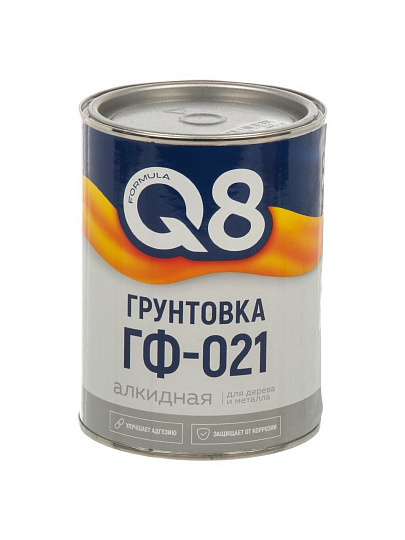 Грунтовка алкидная, Formula Q8, ГФ-021, для внутренних и наружных работ, серая, 0.8 кг