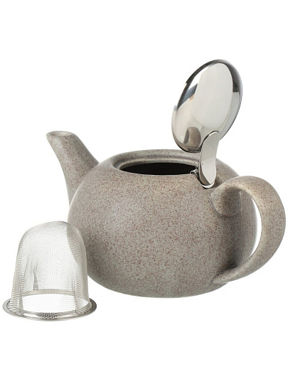 Чайник заварочный керамика, 0.75 л, с ситечком, Elrington, Феличита, 109-06020, коричневый