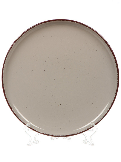 Тарелка обеденная, керамика, 27 см, круглая, Pollen lite, Daniks, капучино