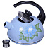 Чайник эмалированный Рубин Ростов Серо-голубой С2334 со свистком, рисунок в ассортименте, 2.5 л - фото 4