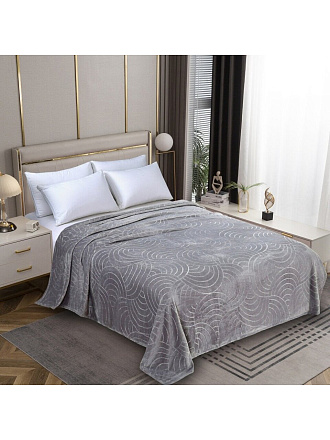 Плед евро, 200х220 см, велсофт жаккард, 100% полиэстер, Silvano, Grazia, серый, 200/002-GRAZ/LA