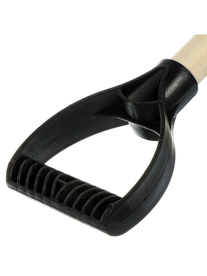 Лопата для снега пластик, 340х465х990 мм, черенок деревянный, тулейка 32 мм, в сборе, Цикл, Крепыш