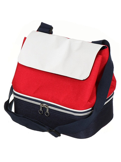 Термосумка 3.5 л, 25х17х24 см, полиэстер, алюминий, красно-белая, с контейнером, CA229264.STD